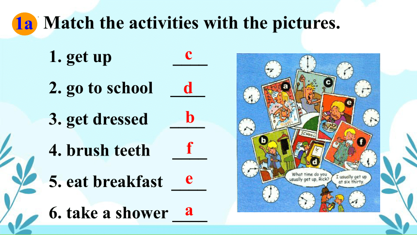 Unit 2 What time do you go to school？Section A 1a-1c课件（25张PPT）人教版七年级英语下册