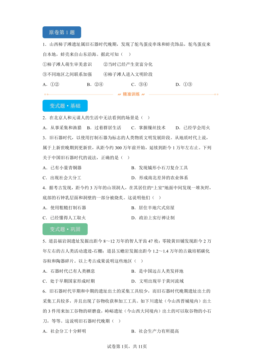 2024年1月甘肃省普通高等学校招生考试适应性测试历史试题变式练习中国古代史（含解析）