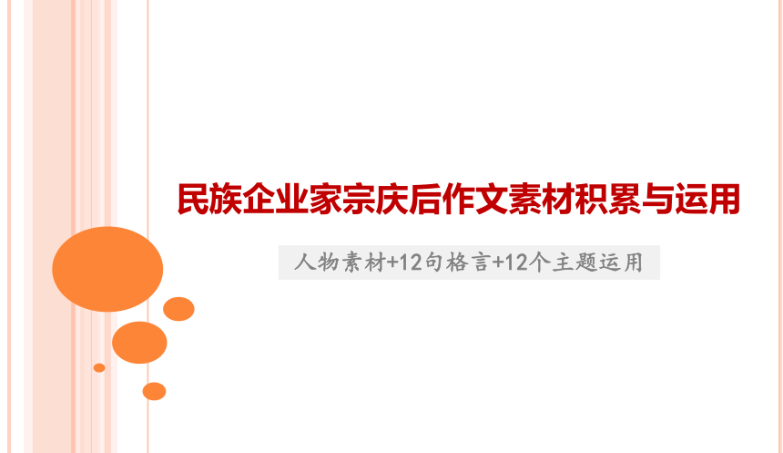 2024届高考作文素材积累与运用：民族企业家宗庆后课件（共20张PPT）