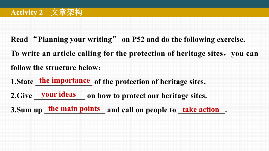 牛津译林版（2019）选择性必修 第三册Unit 4 Protecting our heritage sites Integrated skills课件（共29张PPT）