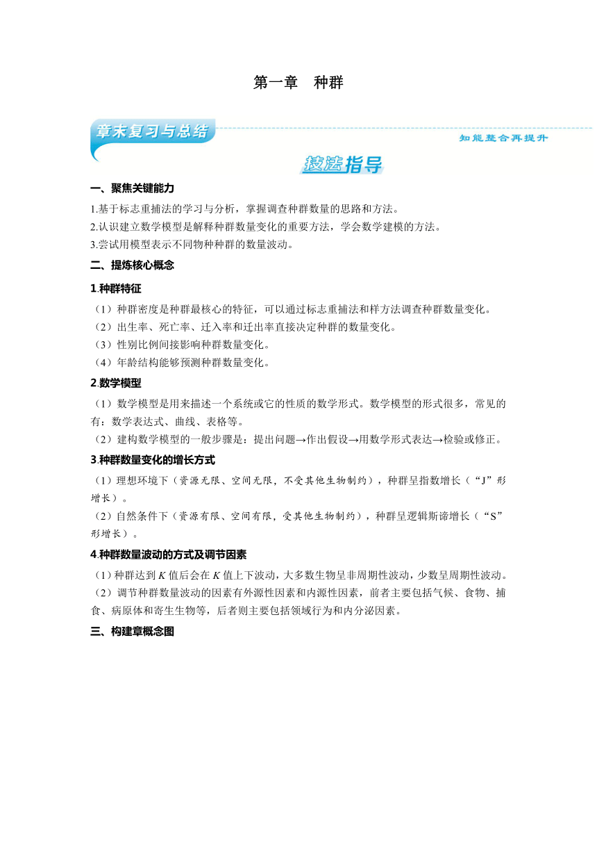 2023-2024学年浙科版选择性必修2 第一章种群 复习与总结 学案