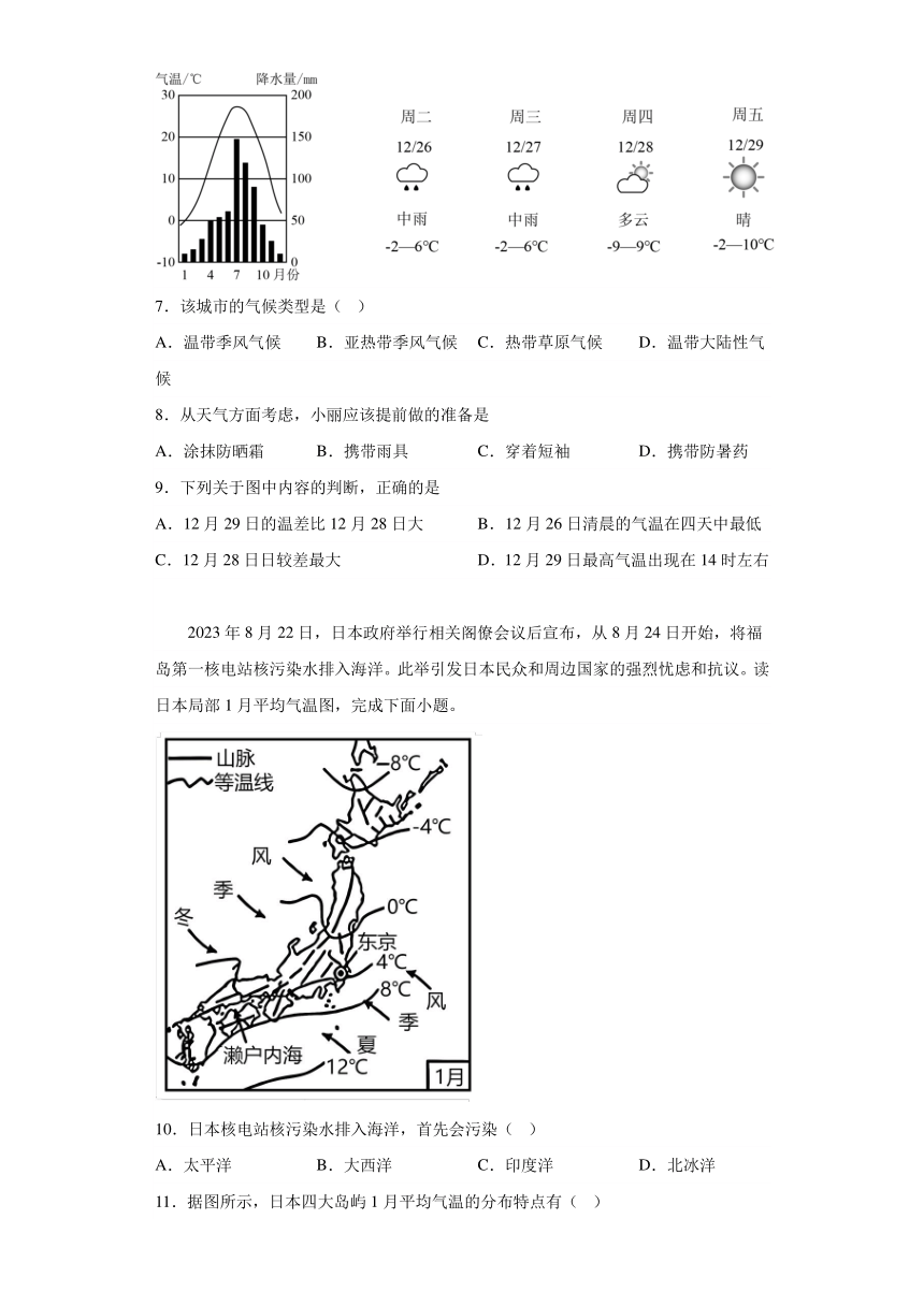 陕西省西安市莲湖区2023-2024学年八年级上学期期末地理试题（含解析）