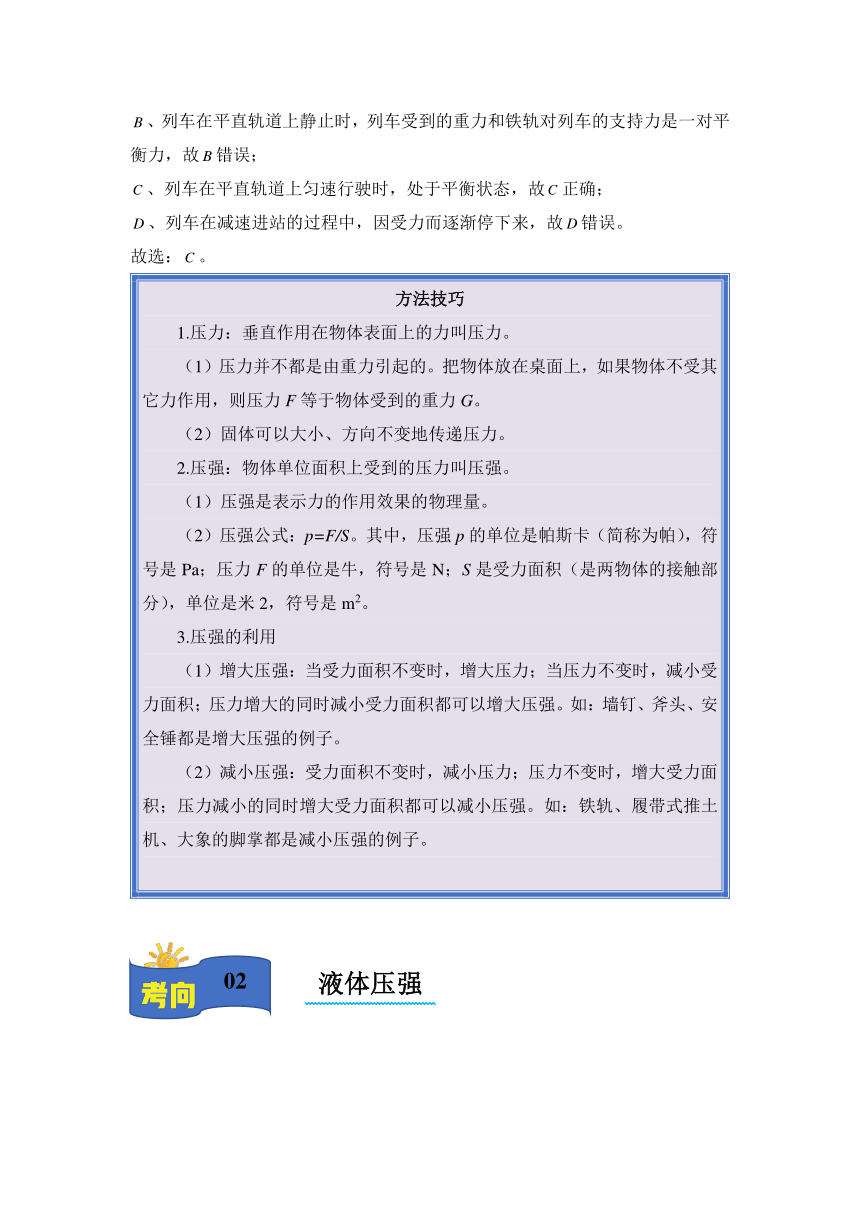 2024年中考物理母题解密专题09 压强 液体压强讲义（含答案）