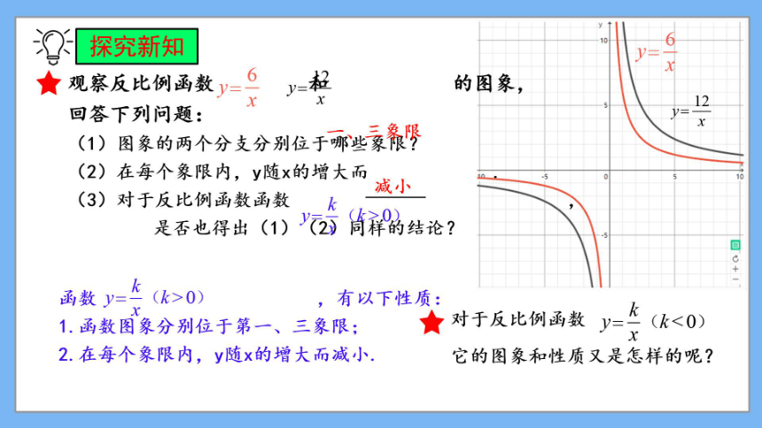 26.1.2 反比例函数的图象和性质 课件（共25张PPT）（希沃版+PPT图片版）