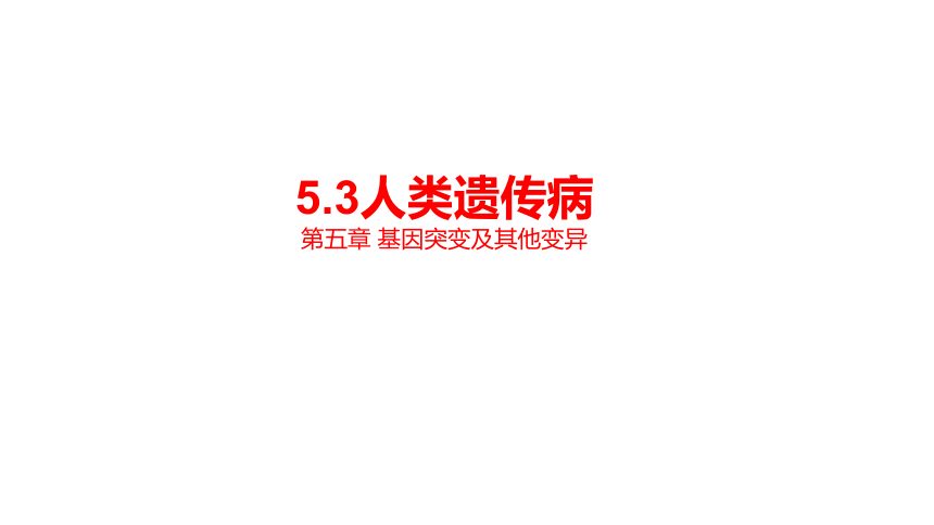 5.3人类遗传病(共49张PPT1份视频)课件-人教版2019必修2