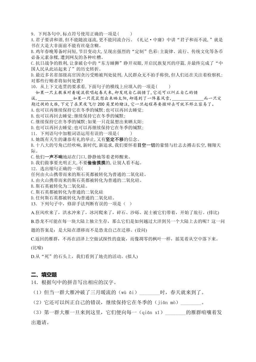 第二单元—2023-2024学年八年级下册语文人教部编版单元测评卷（B卷）(含解析)