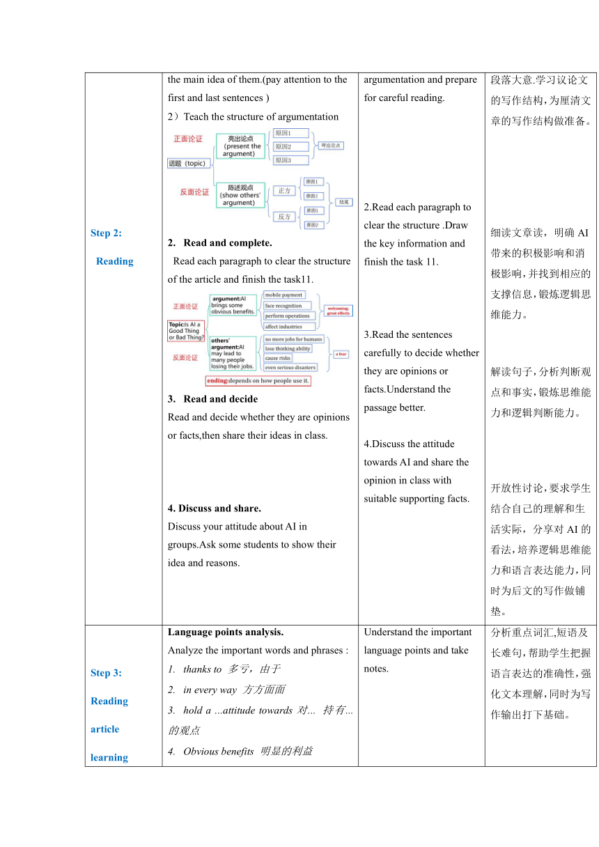 中职英语 高教版（2021）基础模块3 Unit 3 Artificial IntelligencePart3-4 教案（表格版）