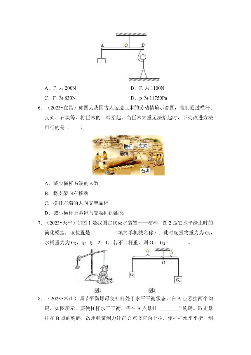 2024年中考物理模型复习专题17 杠杆考点精练（含解析）