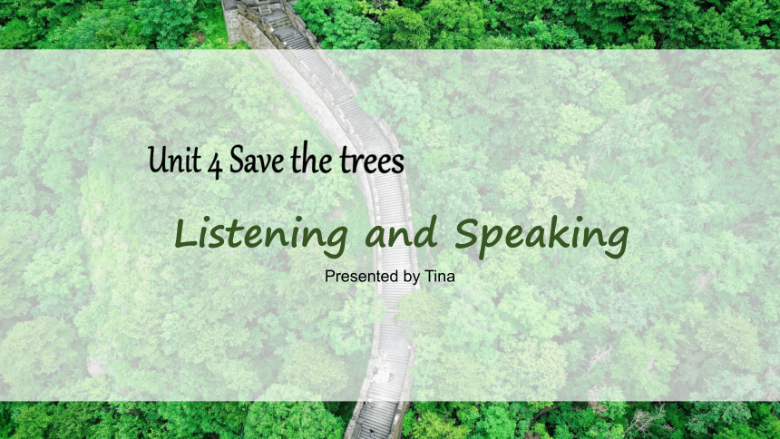 Unit 4 Save the trees reading-listening课件(共24张PPT)