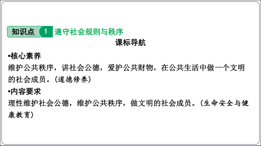 15【2024中考道法一轮复习分册精讲】 八(上)2单元3、4课 社会生活离不开规则、社会生活讲道德课件(共39张PPT)