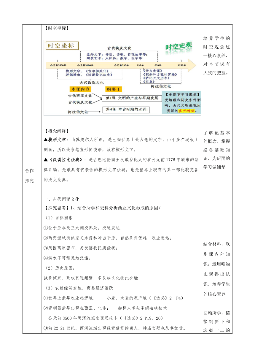 第3课 古代西亚、非洲文化导学案（含解析）-2023-2024学年高二下学期历史统编版（2019）选择性必修3文化交流与传播