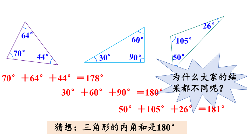 2024（大单元教学）人教版数学四年级下册5.4  三角形的内角和课件（共18张PPT)