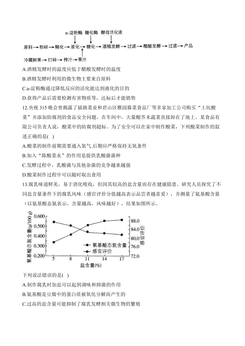 第一章 发酵工程—2023-2024学年高二生物学苏教版（2019）选择性必修三单元检测卷（B卷）（含解析）