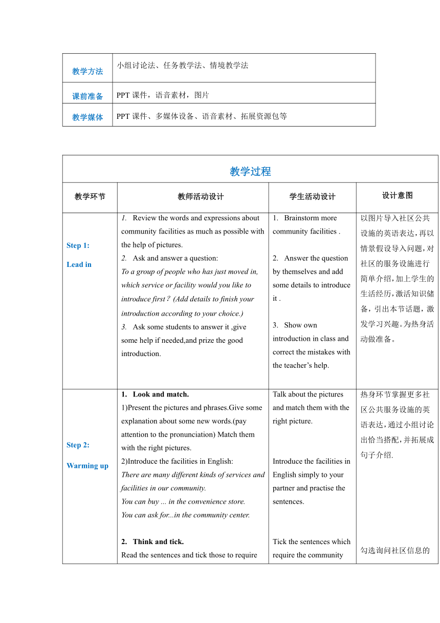 中职英语 高教版（2021）基础模块3 Unit 2 Community Life Part 1-2教案（表格版）