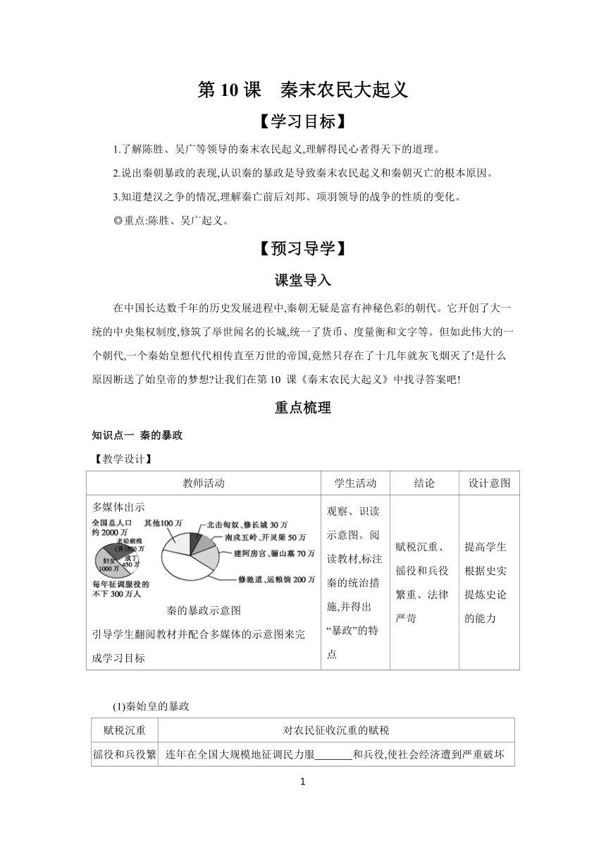 第10课 秦末农民大起义  导学案（含答案）