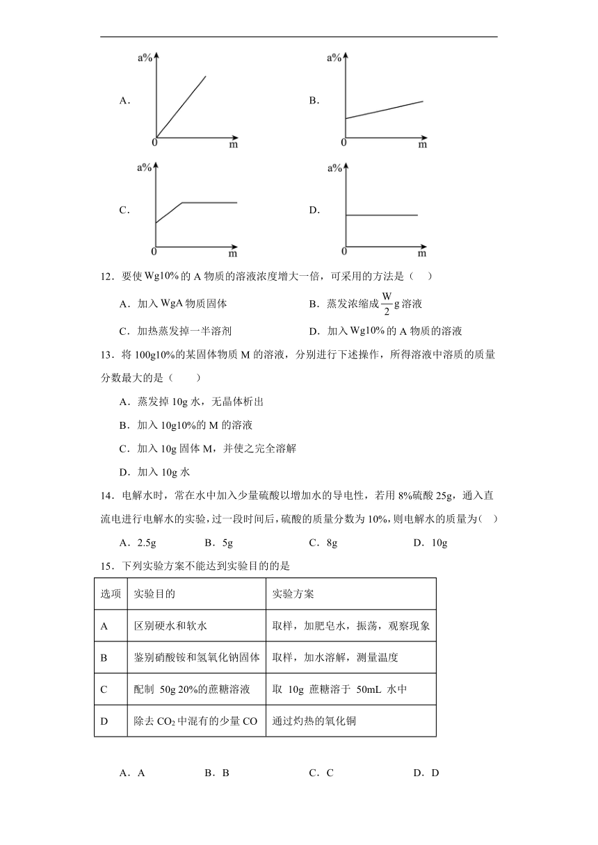 9.2溶液组成的定量表示同步练习（含答案）京改版化学九年级下册