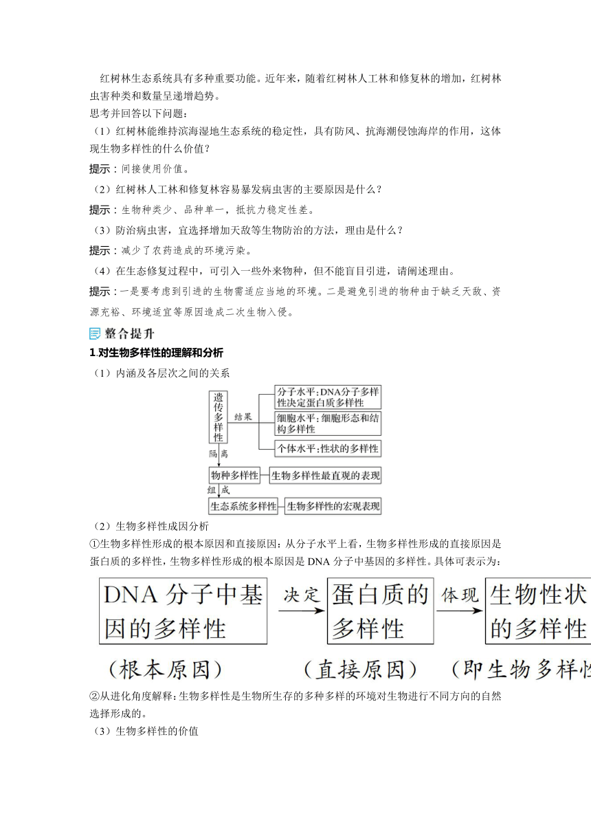 2023-2024学年浙科版选择性必修2 第四章第三节　保护生物多样性意义重大 学案(含解析）