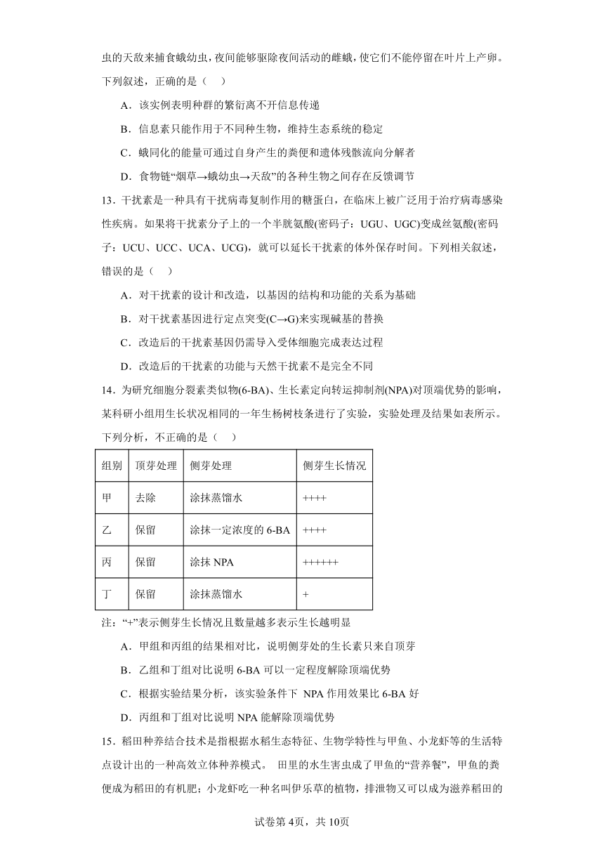 2024届吉林省延边州高三下学期教学质量检测（一模）生物试题（含解析）