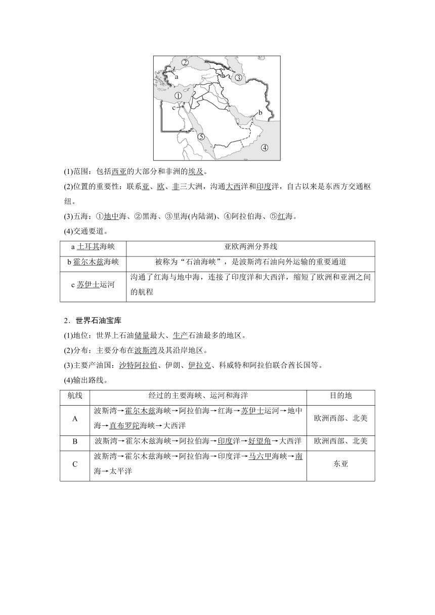 2024年中考地理一轮复习 学案  课时11　中东　欧洲西部（含解析）