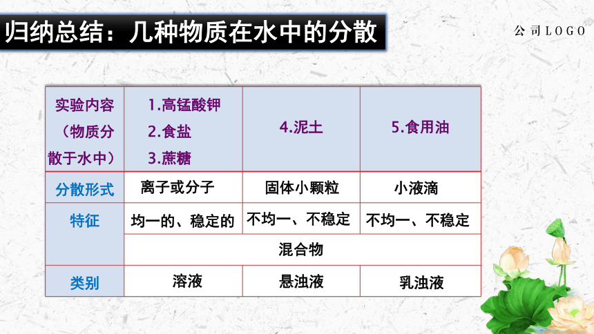 第1节 物质在水中的分散 教学课件（17张PPT）