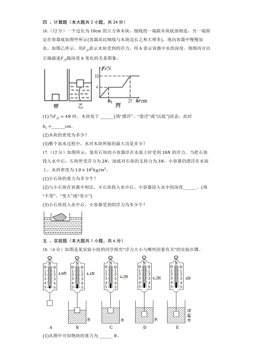 沪科版物理八年级全册《9.2 阿基米德原理》同步练习(含答案)