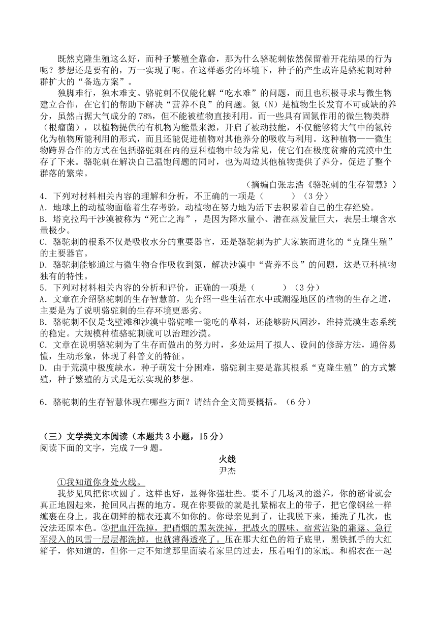 四川省成都市简阳实验学校2023-2024学年高三下学期开学考试语文试题（含答案）