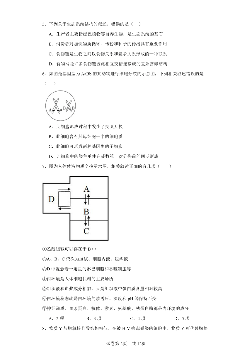 2024届辽宁省实验中学高三二模生物试题（解析版）