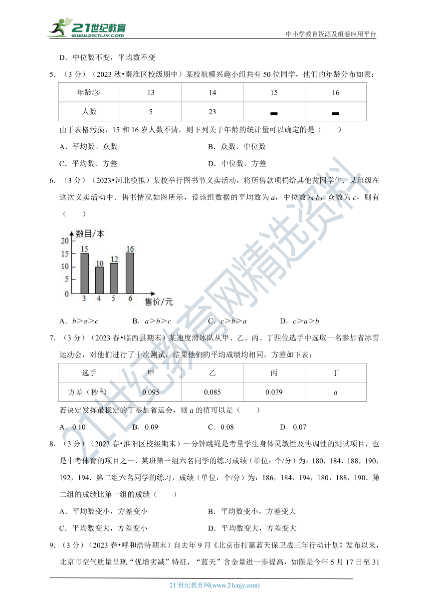 第3章 数据分析初步章末测试卷（拔尖卷）（含解析）