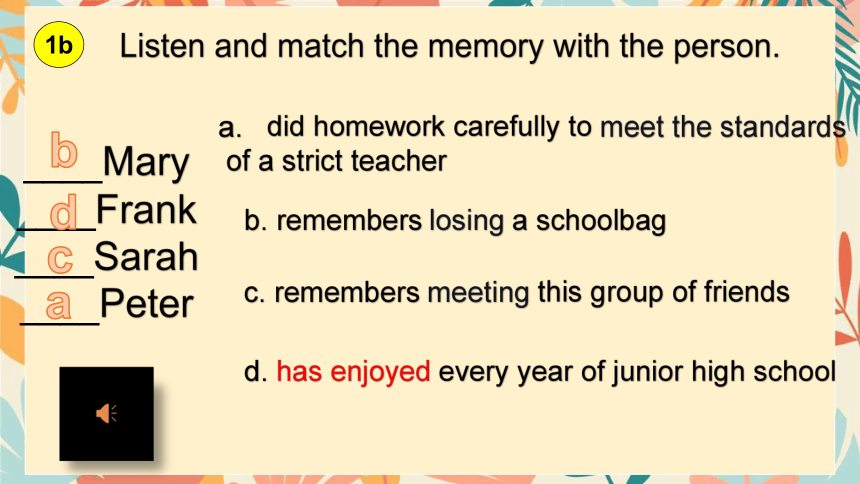 Unit14 I remember meeting all of you in Grade 7 SectionA 1a-1c课件(共21张PPT)