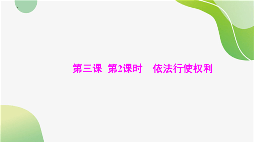 3.2 依法行使权利 课件(共33张PPT)-2023-2024学年统编版道德与法治八年级下册