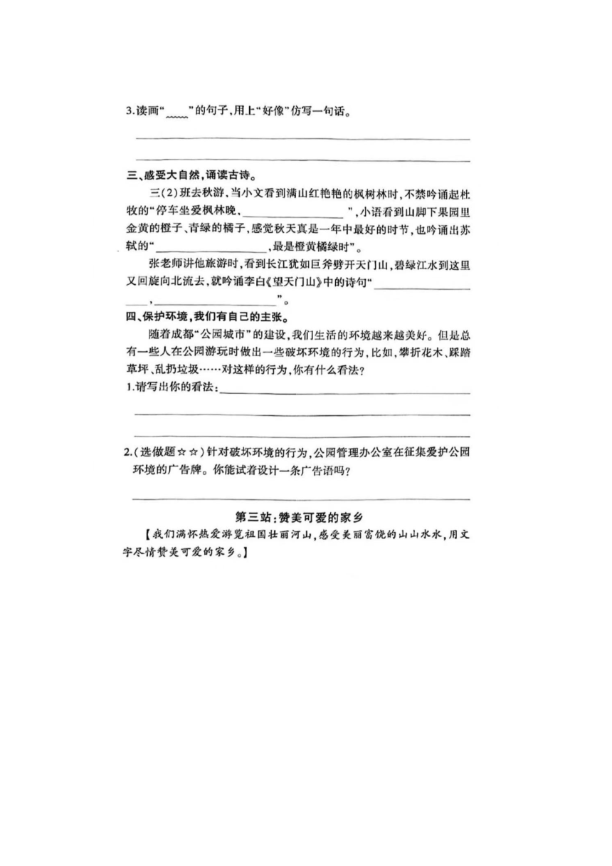 四川省成都市金牛区2023-2024学年三年级上学期期末语文试题（图片版，无答案）