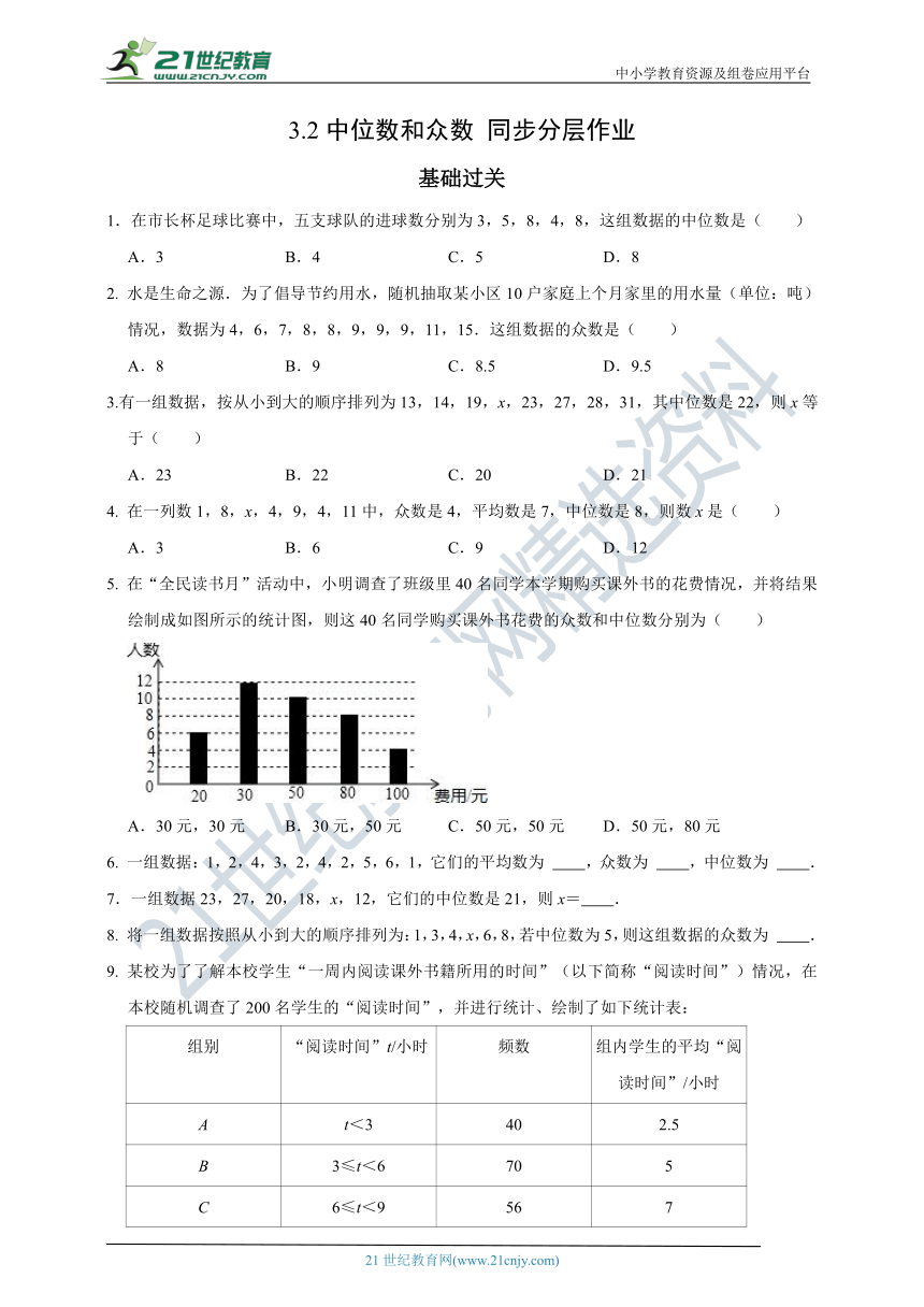 3.2 中位数和众数同步分层作业（含解析）