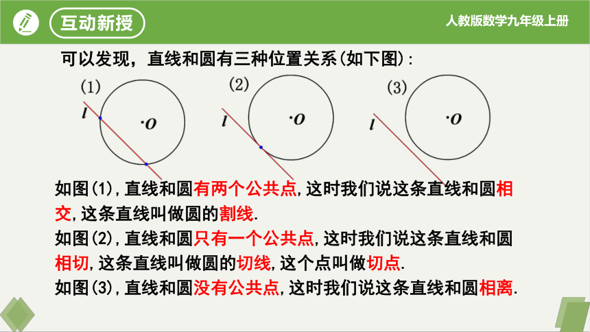 24.2.2直线和圆的位置关系（第1课时） 课件(共17张PPT)九年级数学上册人教版