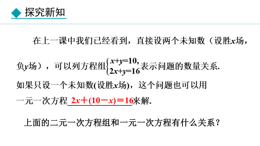 冀教版数学七年级下册6.2.1 用代入消元法解较简单的方程组 课件（共21张PPT)