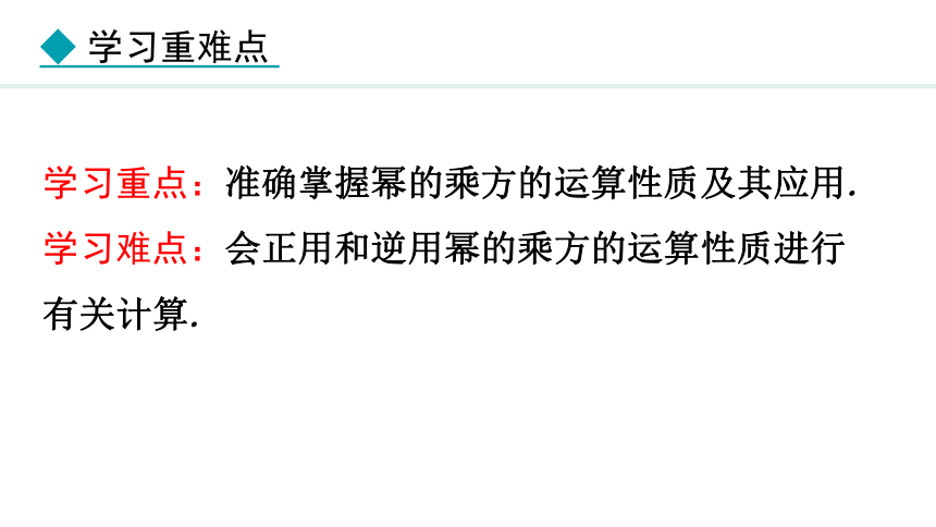 冀教版数学七年级下册8.2.1 幂的乘方 课件（共21张PPT)