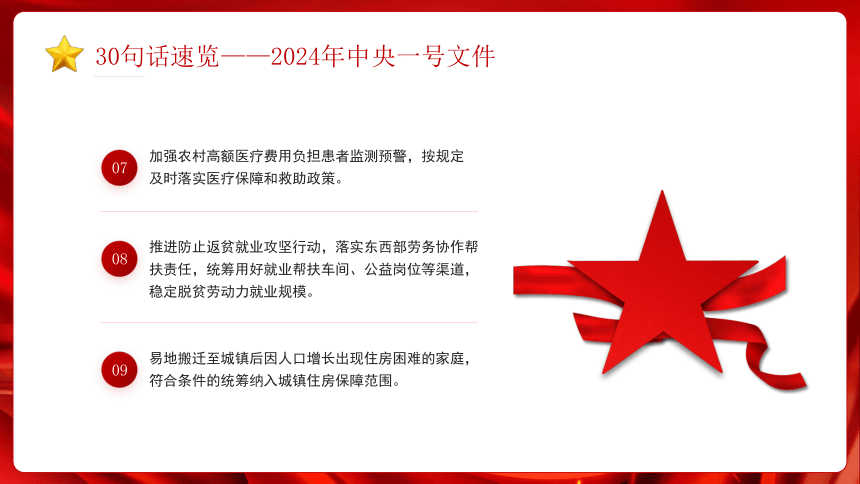 【党团建设】30句话速览2024年中央一号文件-高中主题班会课件