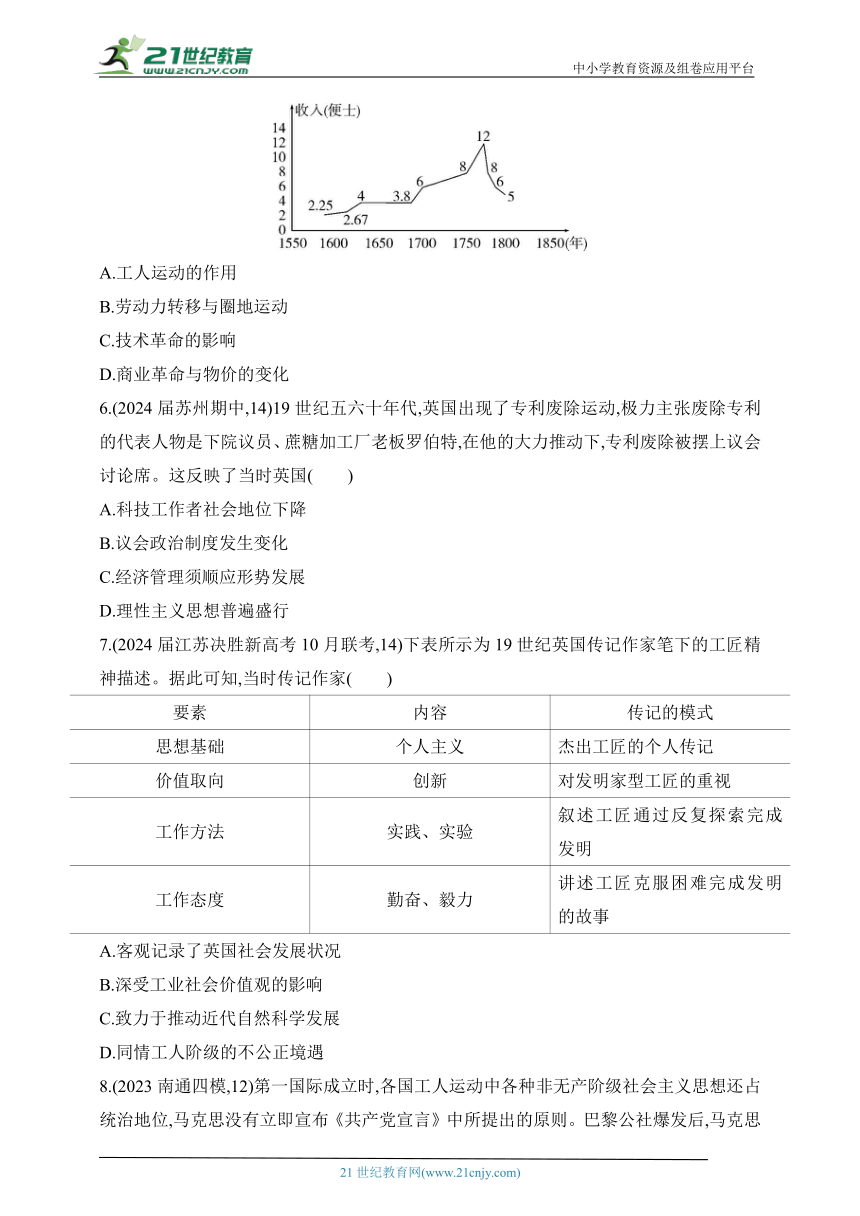 2025新教材历史高考第一轮基础练习--第十单元工业革命与马克思主义的诞生世界殖民体系与亚非拉民族独立运动过关检测（含答案）