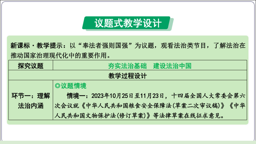 05【2024中考道法一轮复习分册精讲】 九(上) 2单元 4课 建设法治中国（议题式教学)课件(共13张PPT)