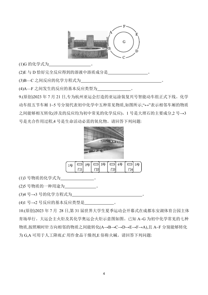 2024年中考化学总复习 特色专题专训 题型四　物质转化与推断 (含解析)