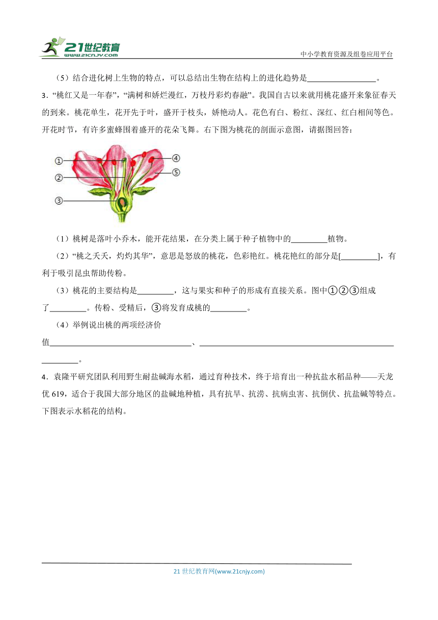 2024年中考生物读图理解专题复习：生物的多样性与保护（含答案）