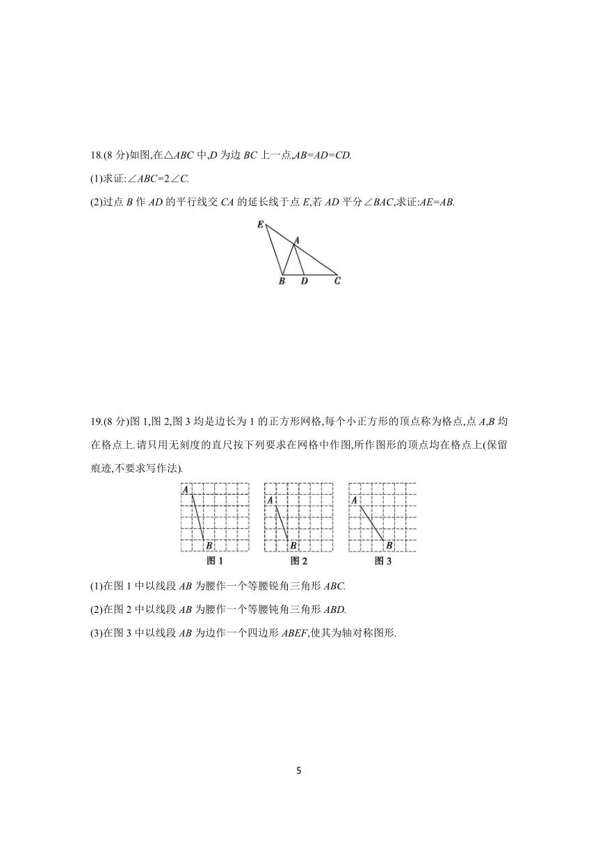 第十三章 轴对称 分层作业 （含答案）2023-2024学年数学人教版八年级上册