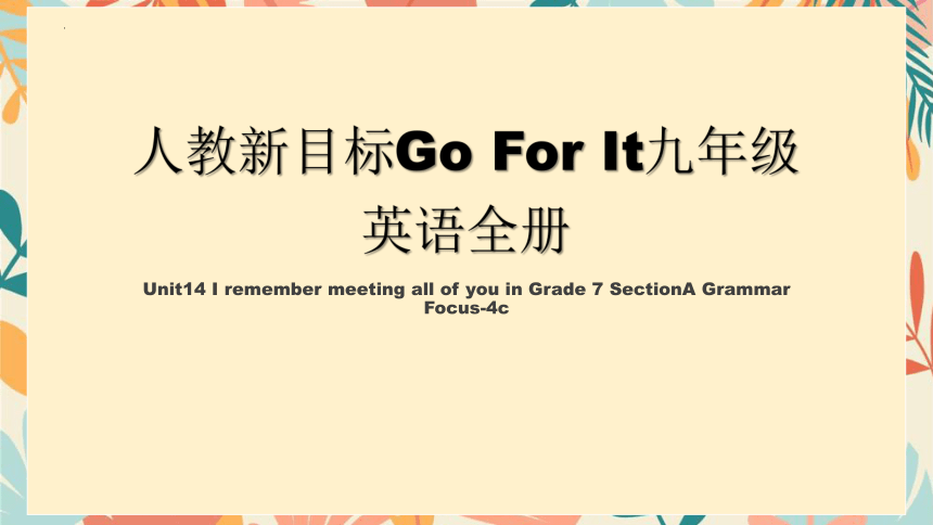 Unit14 I remember meeting all of you in Grade 7 SectionA Grammar Focus-4c课件(共26张PPT)