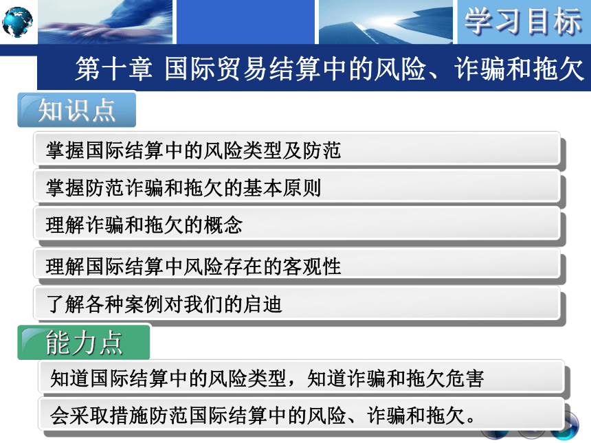 第十章 国际贸易结算中的风险、诈骗和拖欠  课件(共30张PPT)-《国际结算实务》同步教学（高教版）