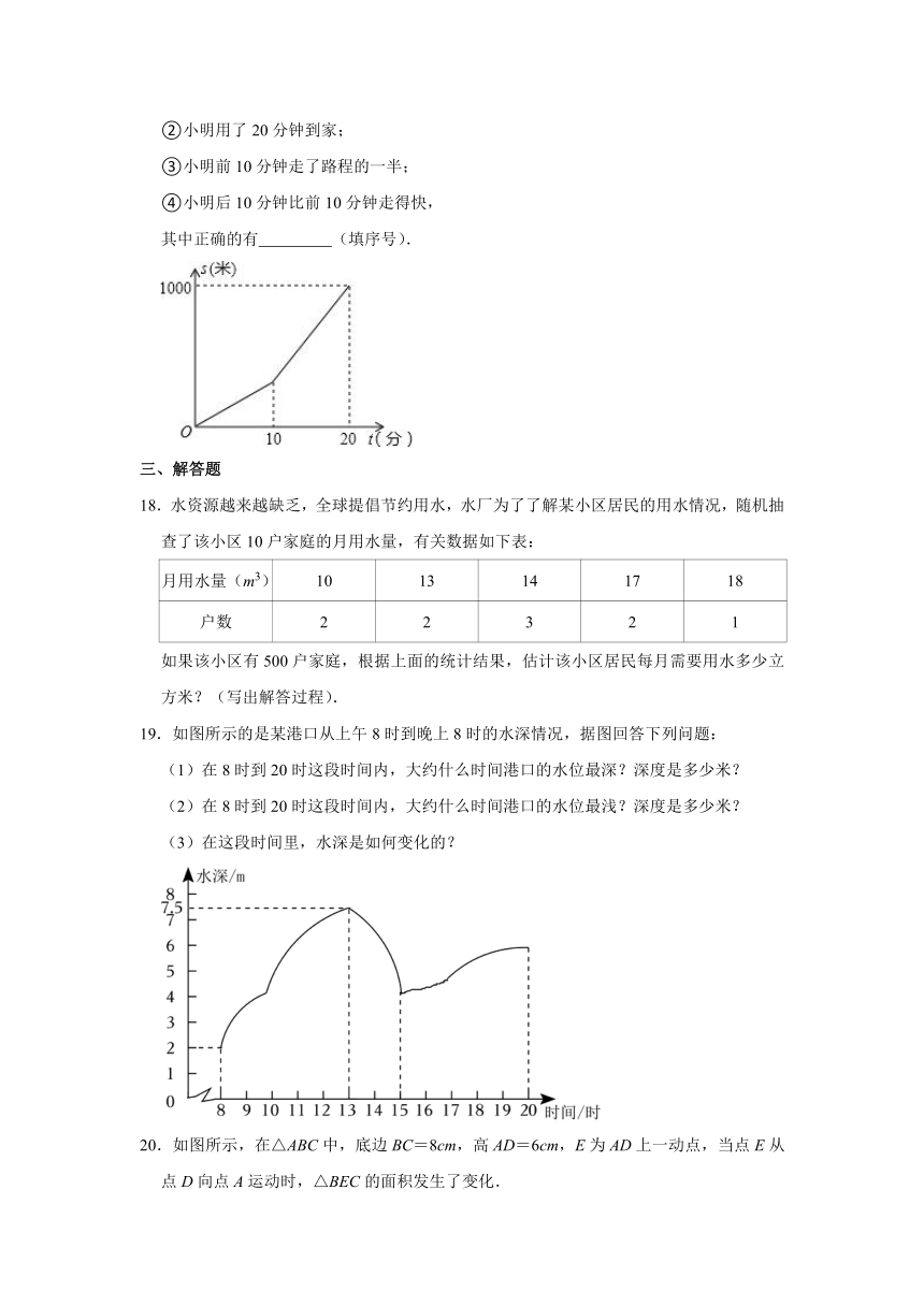 北师大版七年级下册《第3章 变量之间的关系》测试卷(含解析)