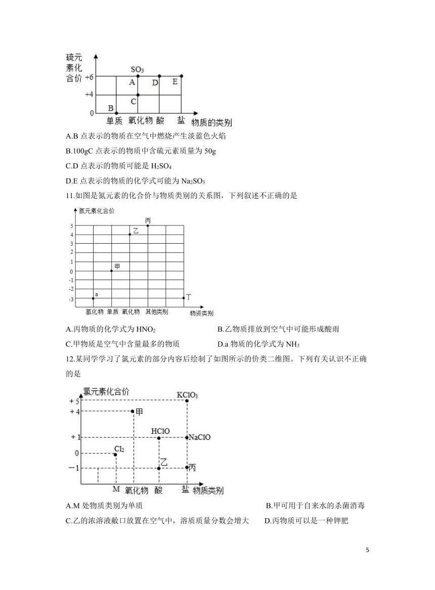 2024中考化学核心考点优化训练：专项09 价类图（含解析）