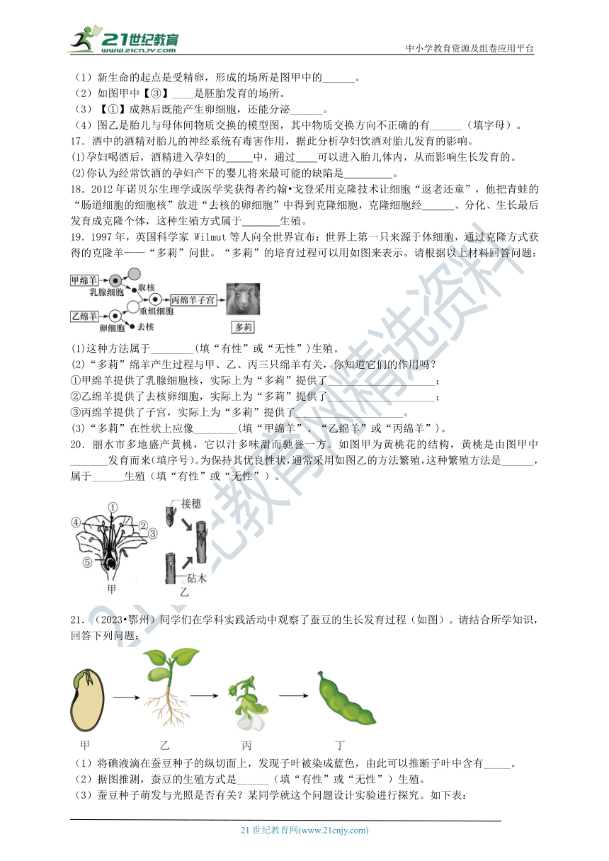 2024浙教版科学七（下）针对性训练【第一章综合】(1)（含答案）