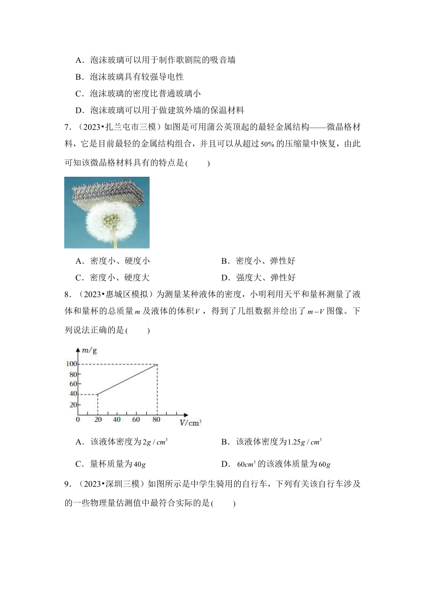 2024年中考物理母题解密专题05 质量和密度考点精练（含答案）