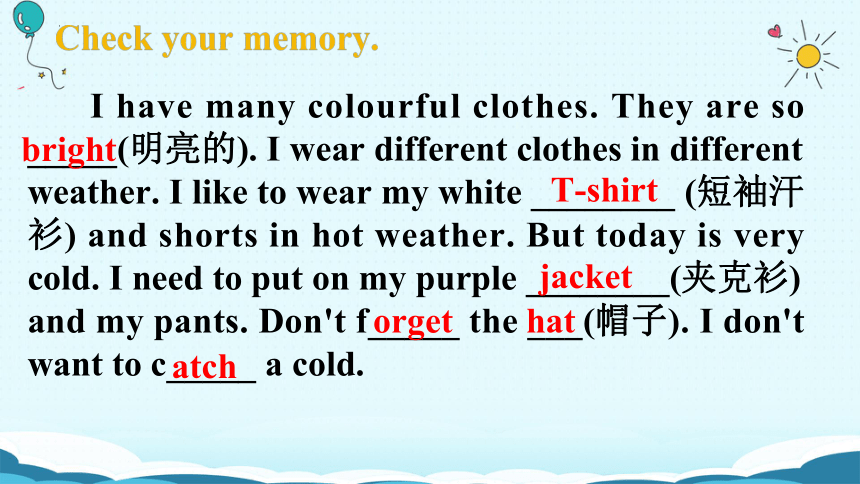 冀教版  七年级上册  Unit 2 Colours and Clothes  Lesson 10：Clothes for a Cold Day课件(共29张PPT)