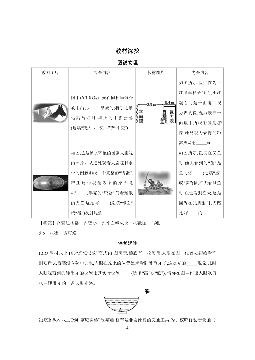 2024年中考物理一轮复习 考点精讲 学案 第2章 光现象（含答案）