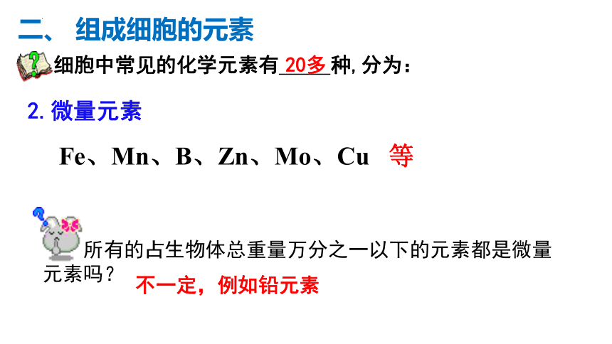 2.1细胞中的元素和化合物课件(共26张PPT)-人教版（2019）必修1